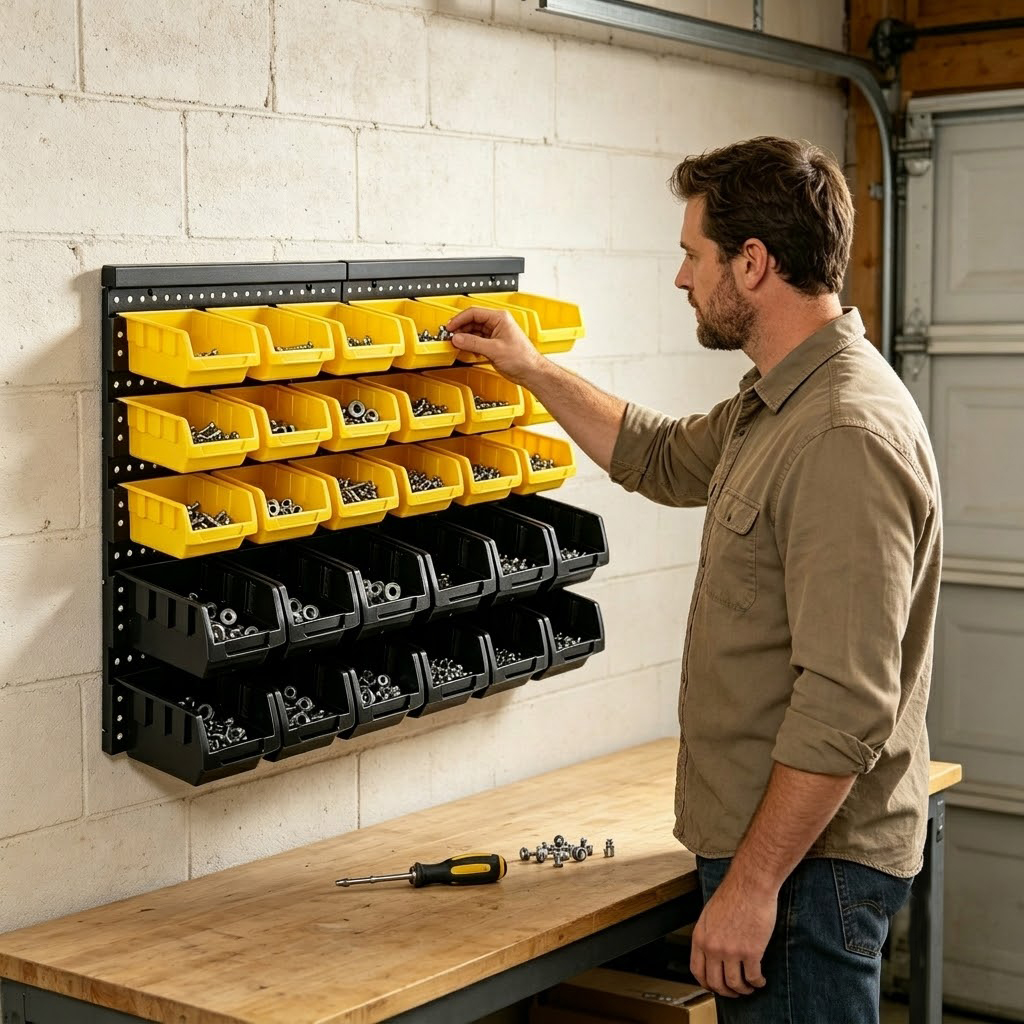 Wall Mounted Storage Bins Orga - Screw Organizer Kit ulasan dan harga