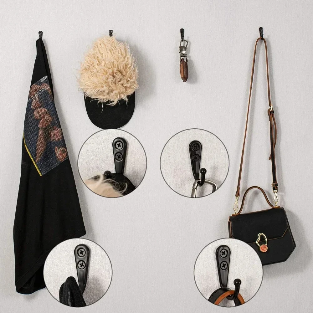 Black Heavy Duty Alloy Hooks w - Screw Organizer Kit ulasan dan harga