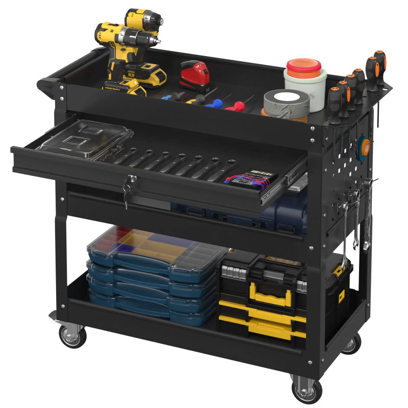 3-Tier Rolling Tool Cart Heavy - Workshop Garage Tools Manufacturer ulasan dan harga
