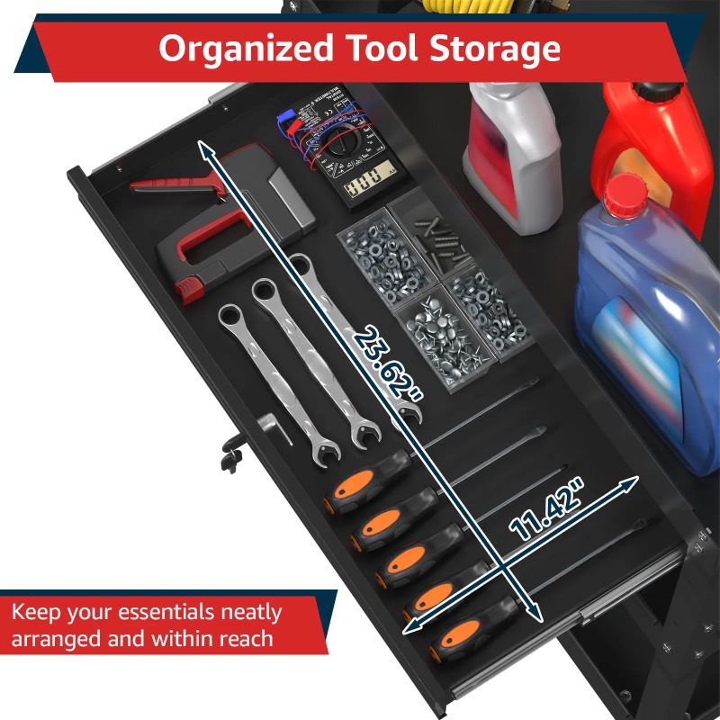 3-Tier Rolling Tool Cart Heavy - Workshop Garage Tools Manufacturer ulasan dan harga